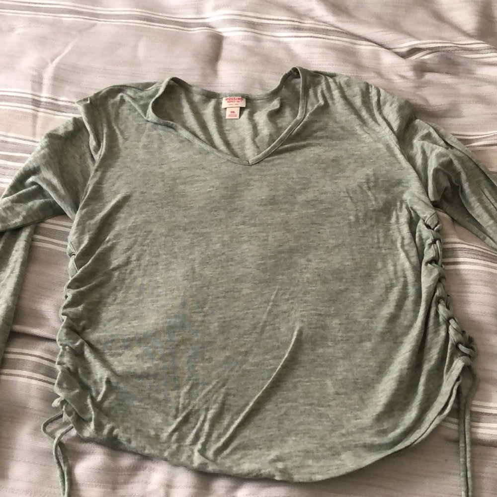 Green Long Sleeve Tie Shirt